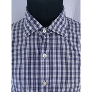 Hickey Freeman Woven in Italy Men's Casual Button Up Dress Shirt Plaid Sz XXL‎